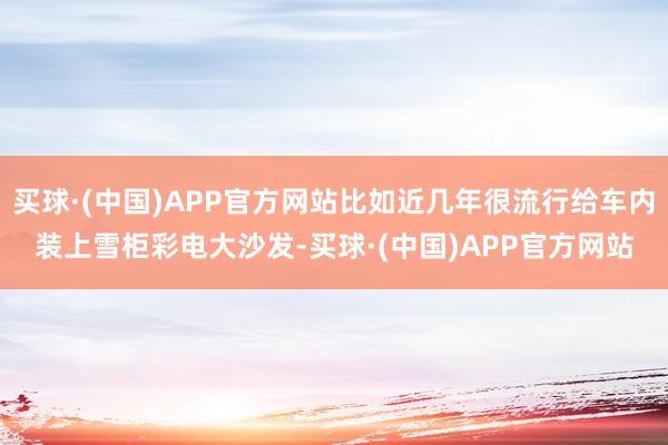 买球·(中国)APP官方网站比如近几年很流行给车内装上雪柜彩电大沙发-买球·(中国)APP官方网站