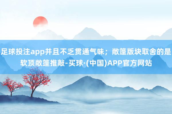 足球投注app并且不乏贯通气味；敞篷版块取舍的是软顶敞篷推敲-买球·(中国)APP官方网站