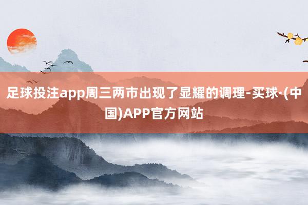 足球投注app周三两市出现了显耀的调理-买球·(中国)APP官方网站