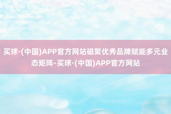 买球·(中国)APP官方网站磁聚优秀品牌赋能多元业态矩阵-买球·(中国)APP官方网站