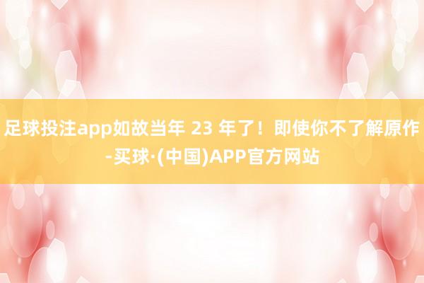 足球投注app如故当年 23 年了！即使你不了解原作-买球·(中国)APP官方网站