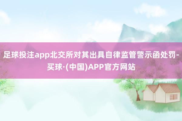 足球投注app北交所对其出具自律监管警示函处罚-买球·(中国)APP官方网站