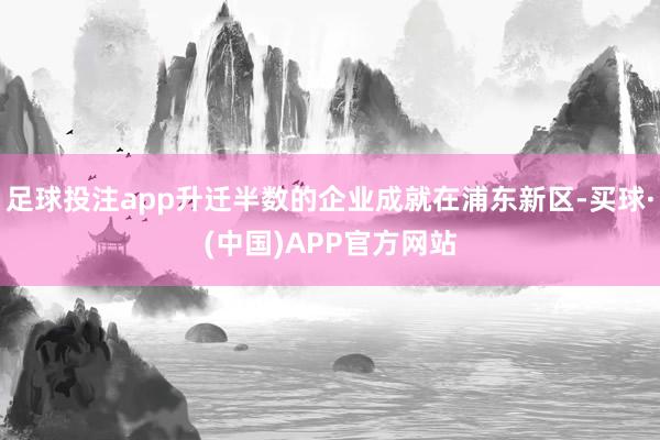 足球投注app升迁半数的企业成就在浦东新区-买球·(中国)APP官方网站