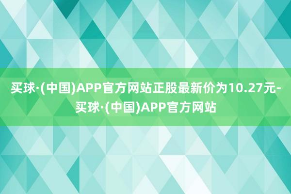 买球·(中国)APP官方网站正股最新价为10.27元-买球·(中国)APP官方网站