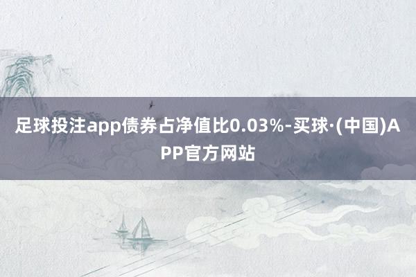 足球投注app债券占净值比0.03%-买球·(中国)APP官方网站