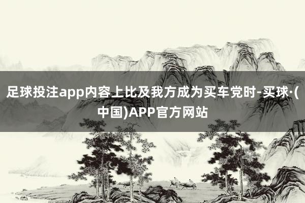 足球投注app内容上比及我方成为买车党时-买球·(中国)APP官方网站