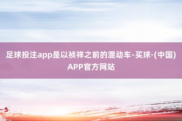 足球投注app是以祯祥之前的混动车-买球·(中国)APP官方网站