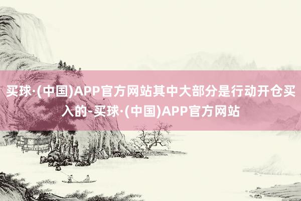 买球·(中国)APP官方网站其中大部分是行动开仓买入的-买球·(中国)APP官方网站