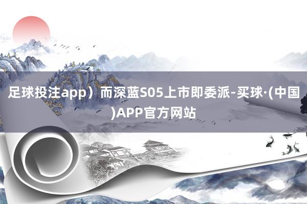 足球投注app）而深蓝S05上市即委派-买球·(中国)APP官方网站