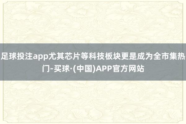 足球投注app尤其芯片等科技板块更是成为全市集热门-买球·(中国)APP官方网站