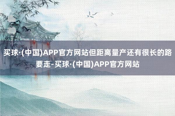 买球·(中国)APP官方网站但距离量产还有很长的路要走-买球·(中国)APP官方网站