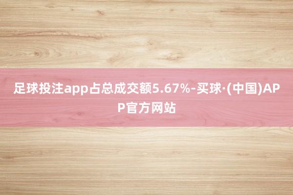 足球投注app占总成交额5.67%-买球·(中国)APP官方网站