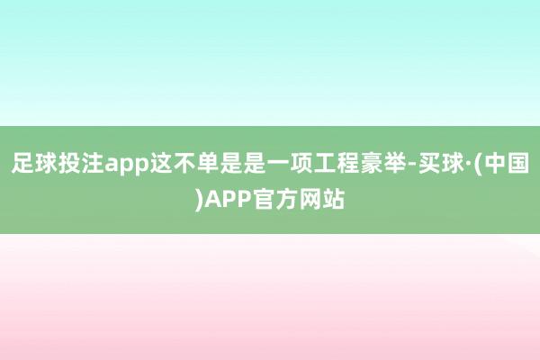 足球投注app这不单是是一项工程豪举-买球·(中国)APP官方网站