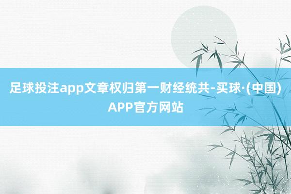 足球投注app文章权归第一财经统共-买球·(中国)APP官方网站