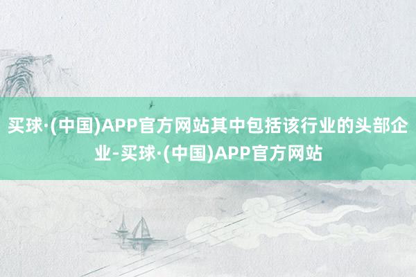 买球·(中国)APP官方网站其中包括该行业的头部企业-买球·(中国)APP官方网站