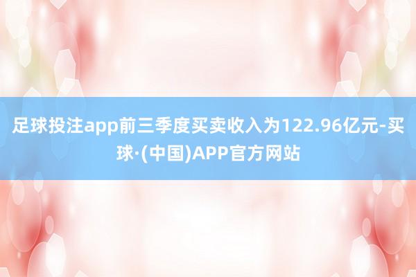 足球投注app前三季度买卖收入为122.96亿元-买球·(中国)APP官方网站