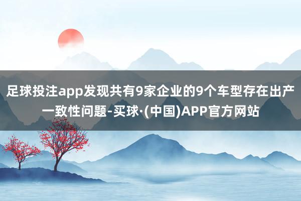 足球投注app发现共有9家企业的9个车型存在出产一致性问题-买球·(中国)APP官方网站