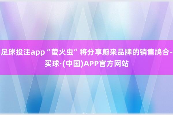 足球投注app“萤火虫”将分享蔚来品牌的销售鸠合-买球·(中国)APP官方网站