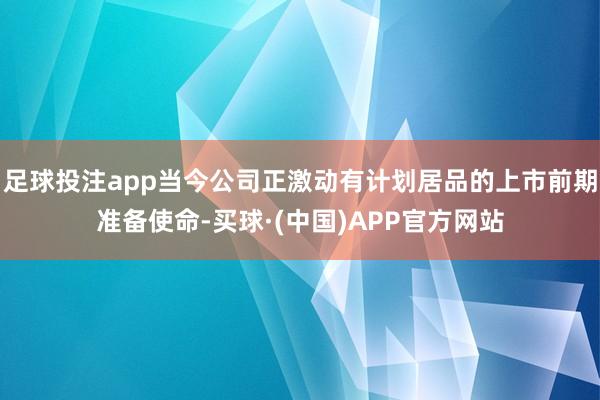 足球投注app当今公司正激动有计划居品的上市前期准备使命-买球·(中国)APP官方网站