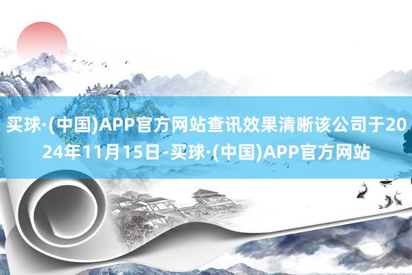 买球·(中国)APP官方网站查讯效果清晰该公司于2024年11月15日-买球·(中国)APP官方网站