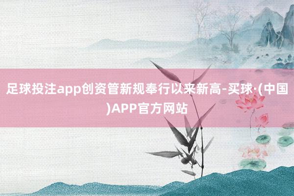 足球投注app创资管新规奉行以来新高-买球·(中国)APP官方网站