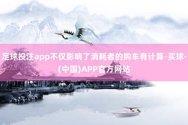 足球投注app不仅影响了消耗者的购车有计算-买球·(中国)APP官方网站