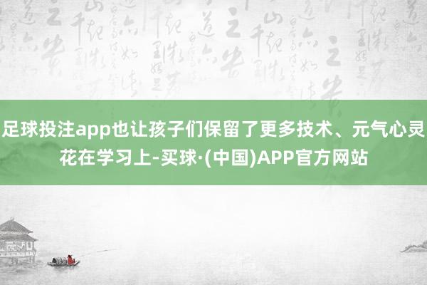 足球投注app也让孩子们保留了更多技术、元气心灵花在学习上-买球·(中国)APP官方网站