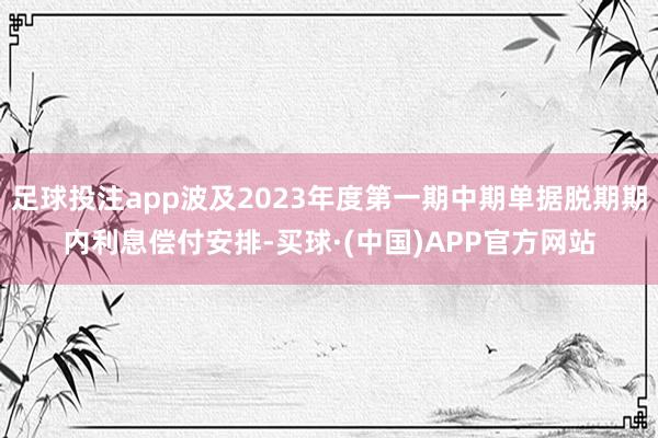 足球投注app波及2023年度第一期中期单据脱期期内利息偿付安排-买球·(中国)APP官方网站