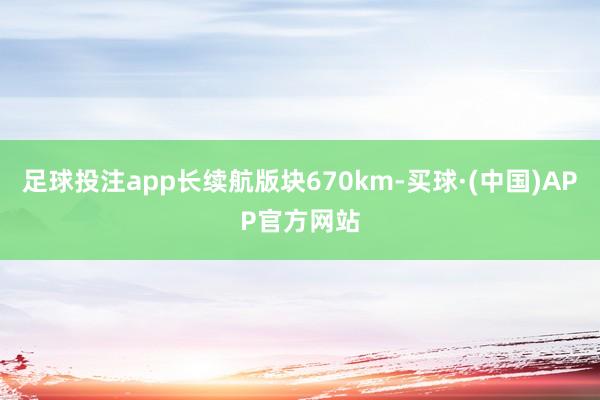 足球投注app长续航版块670km-买球·(中国)APP官方网站