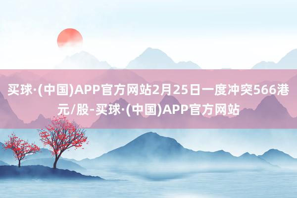 买球·(中国)APP官方网站2月25日一度冲突566港元/股-买球·(中国)APP官方网站